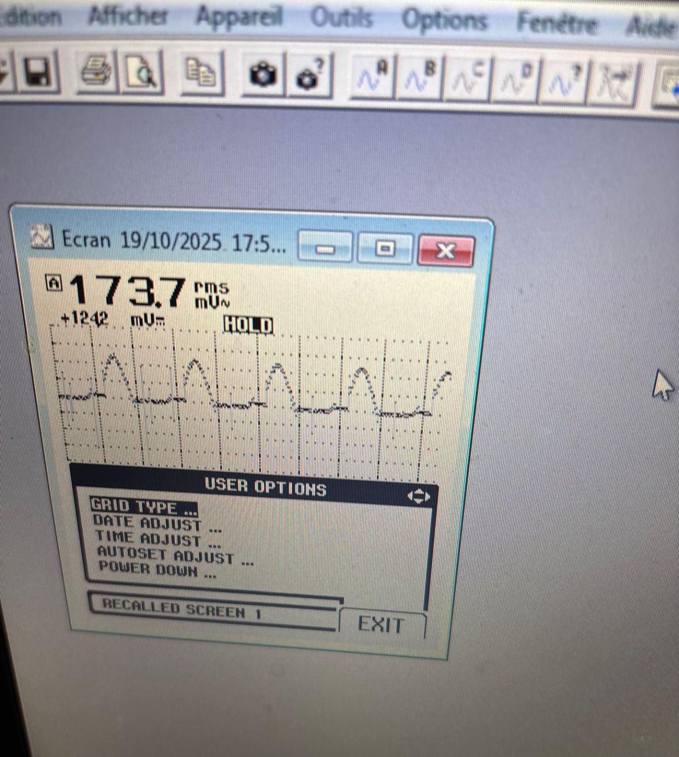 Capture de mesure pour magnétoscopie